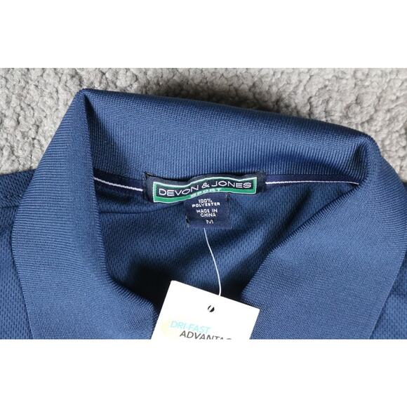 New Devon and Jones Golf Polo M Womens Blue Sun Protection UPF 15 Espn Dri Fast - Picture 4 of 7